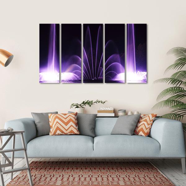 Purple Fountains In Vinnitsa Canvas Wall Art-5 Horizontal-Gallery Wrap-22" x 12"-Tiaracle