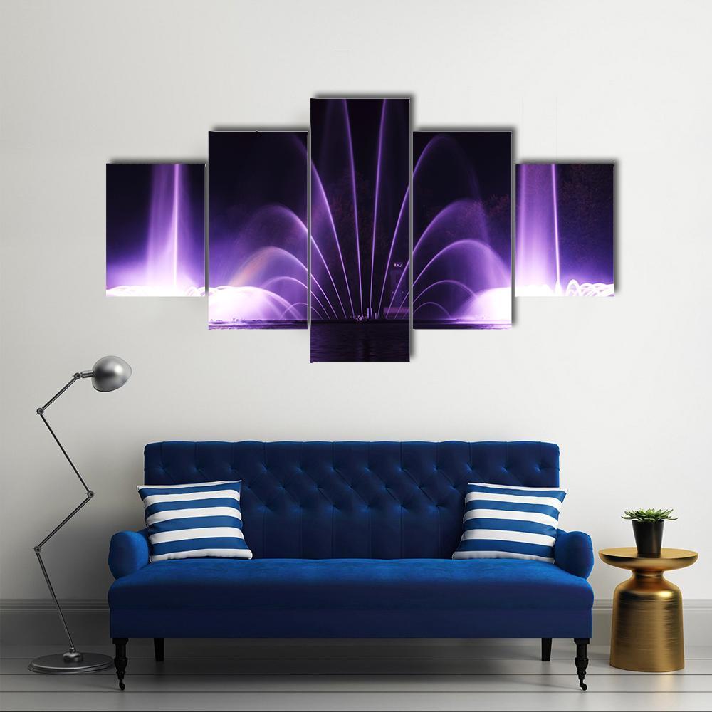 Purple Fountains In Vinnitsa Canvas Wall Art-5 Pop-Gallery Wrap-47" x 32"-Tiaracle