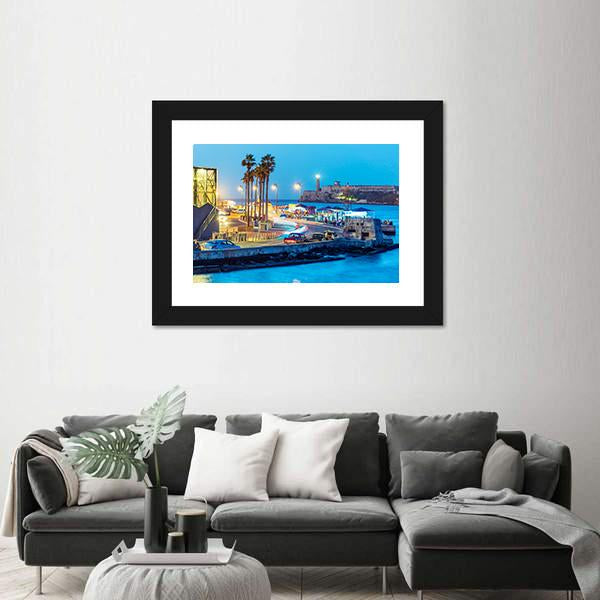 Night Falling In Old Havana Canvas Wall Art-3 Horizontal-Gallery Wrap-25" x 16"-Tiaracle