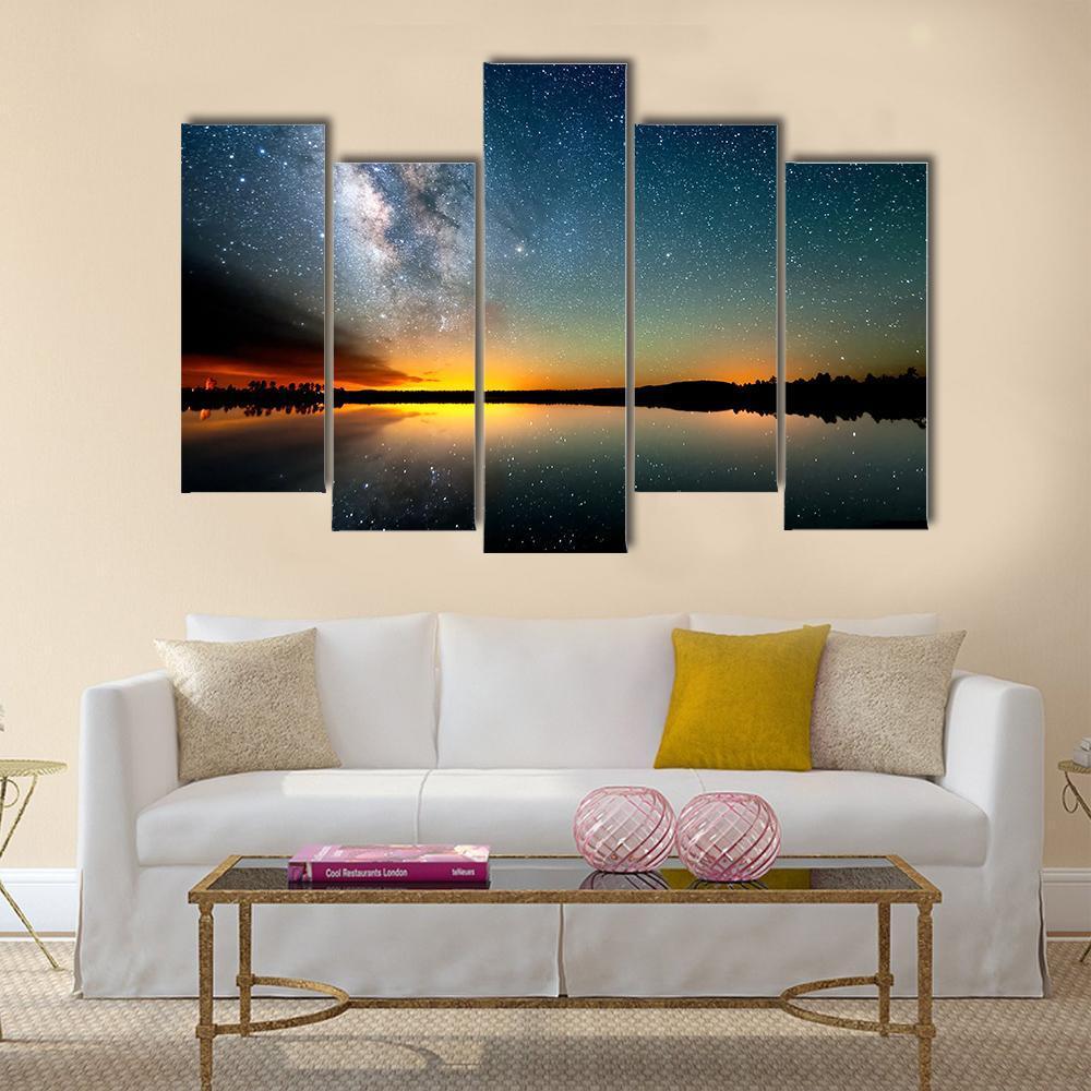The Starry Sky Canvas Wall Art-5 Pop-Gallery Wrap-47" x 32"-Tiaracle