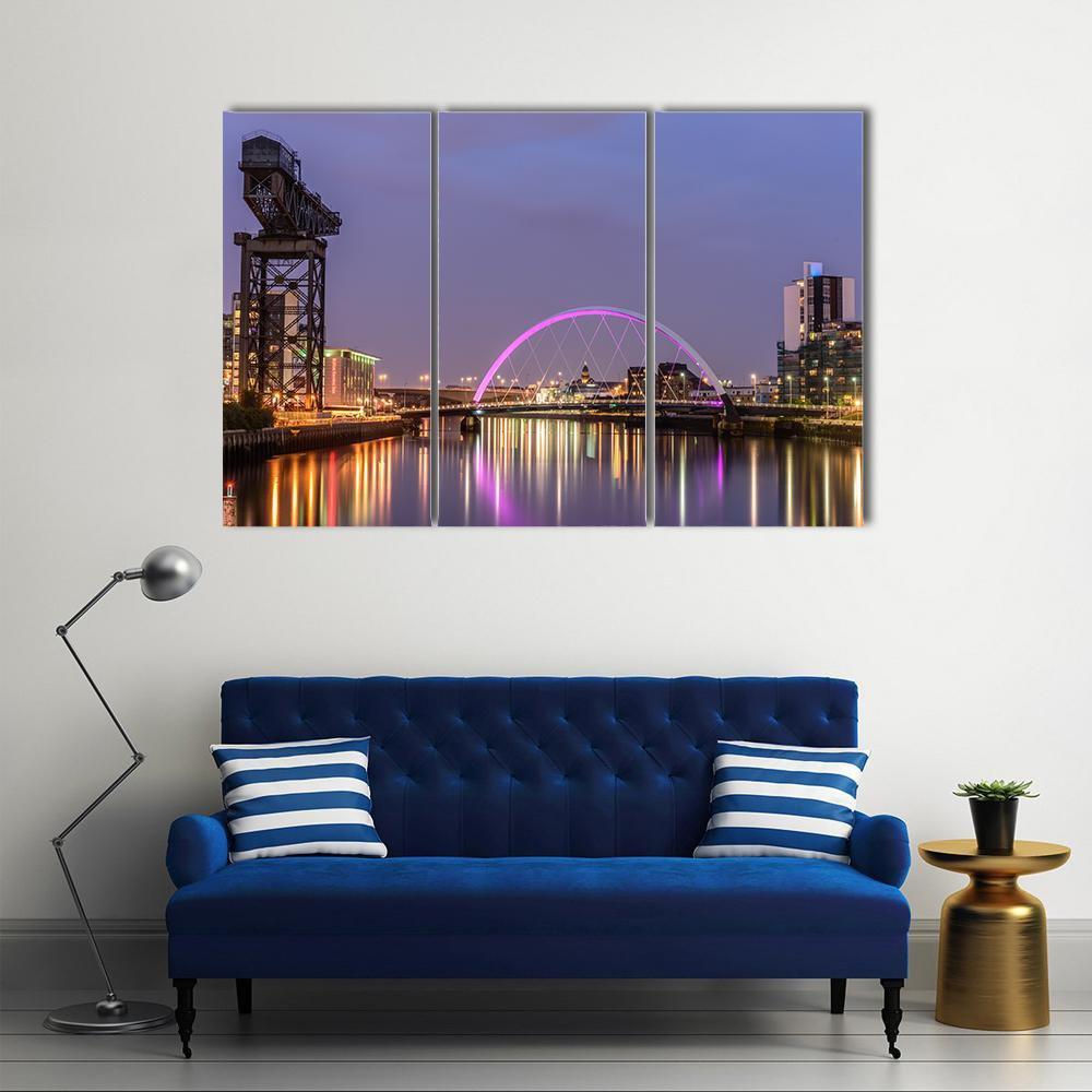 Clyde Arc Bridge Glasgow Canvas Wall Art-3 Horizontal-Gallery Wrap-37" x 24"-Tiaracle