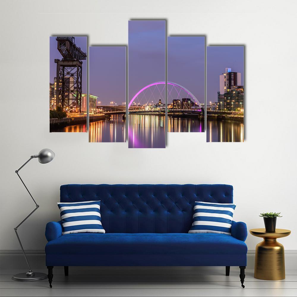 Clyde Arc Bridge Glasgow Canvas Wall Art-5 Pop-Gallery Wrap-47" x 32"-Tiaracle