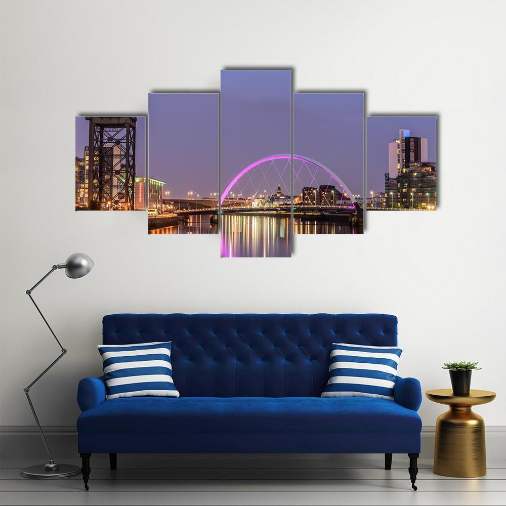Clyde Arc Bridge Glasgow Canvas Wall Art-5 Star-Gallery Wrap-62" x 32"-Tiaracle