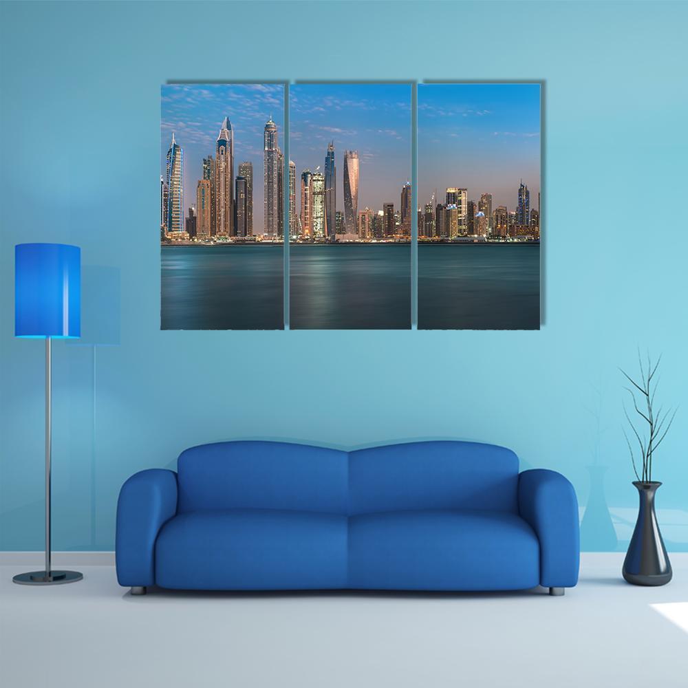 Dubai City Jumeirah Beach Canvas Wall Art-3 Horizontal-Gallery Wrap-37" x 24"-Tiaracle