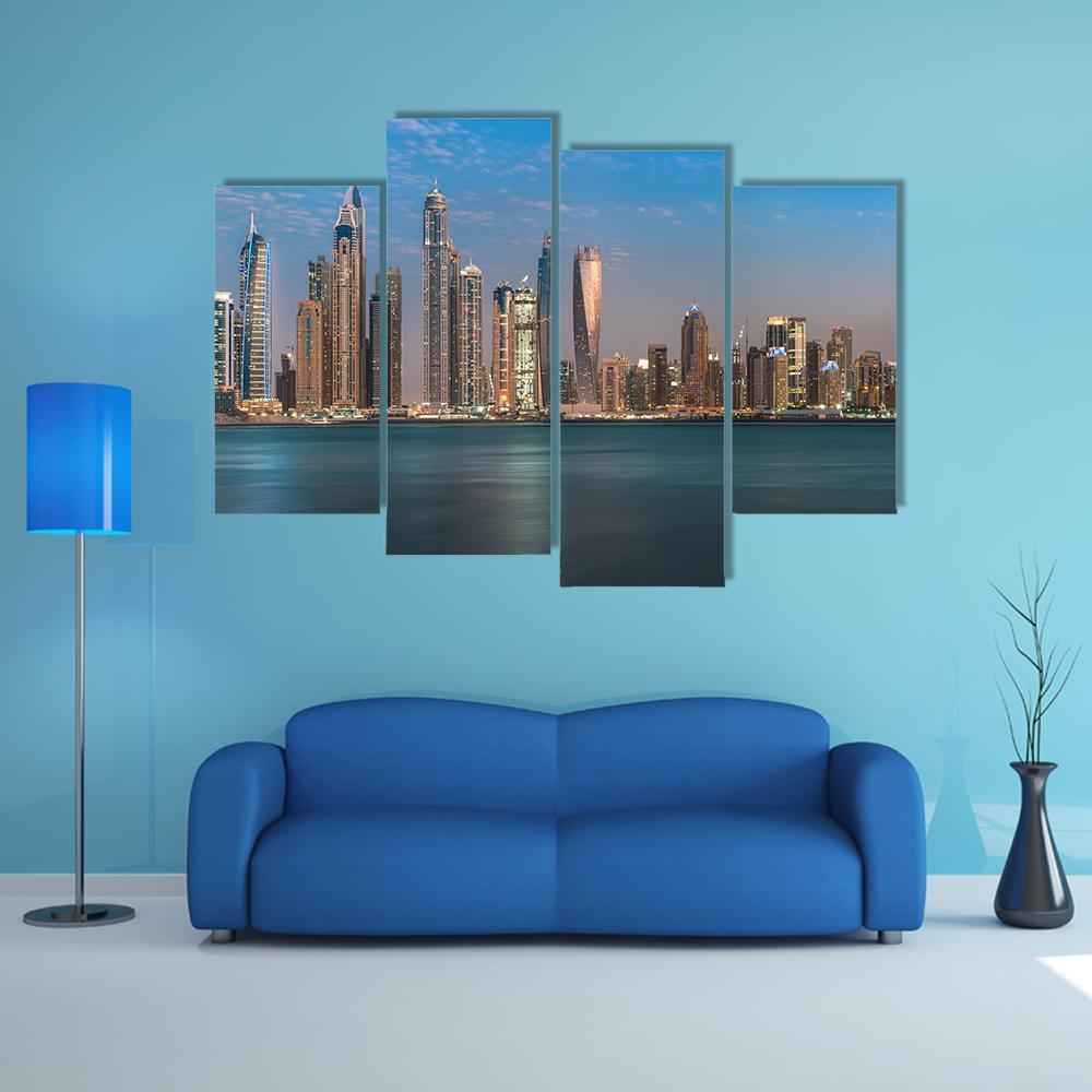 Dubai City Jumeirah Beach Canvas Wall Art-4 Pop-Gallery Wrap-50" x 32"-Tiaracle