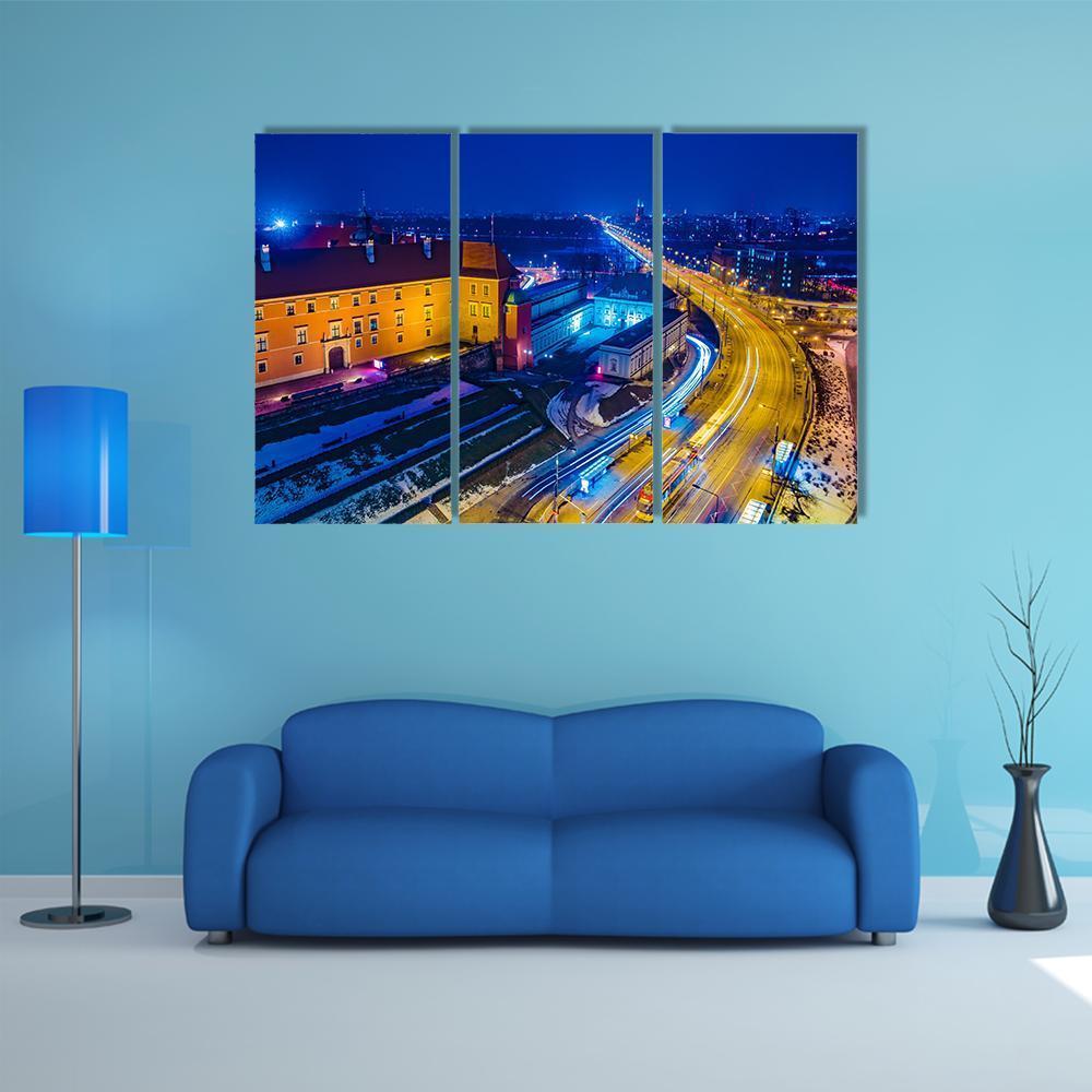 Royal Castle & Old Town Canvas Wall Art-3 Horizontal-Gallery Wrap-37" x 24"-Tiaracle