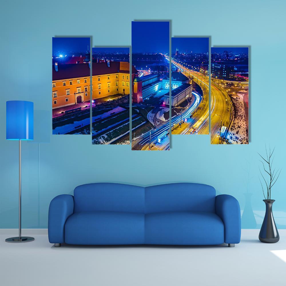 Royal Castle &amp; Old Town Canvas Wall Art-5 Pop-Gallery Wrap-47" x 32"-Tiaracle