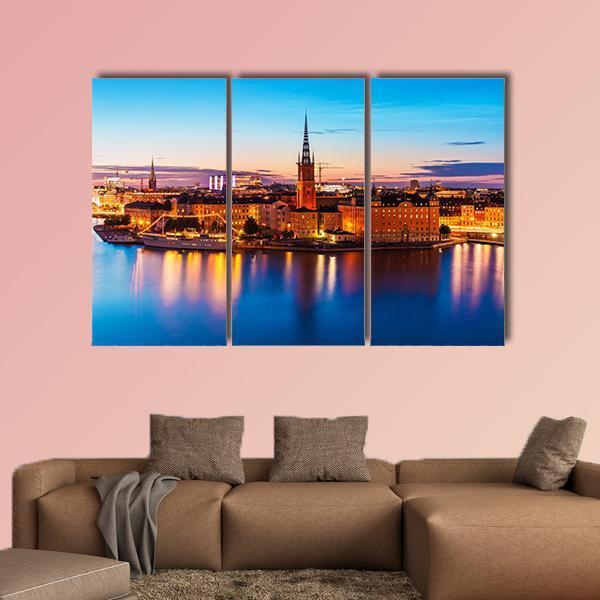 Old Town Gamla Stan Stockholm Canvas Wall Art-4 Pop-Gallery Wrap-50" x 32"-Tiaracle