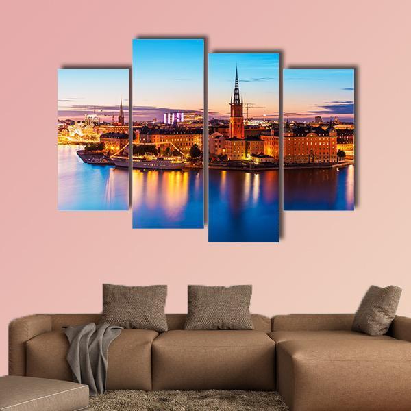 Old Town Gamla Stan Stockholm Canvas Wall Art-4 Pop-Gallery Wrap-50" x 32"-Tiaracle