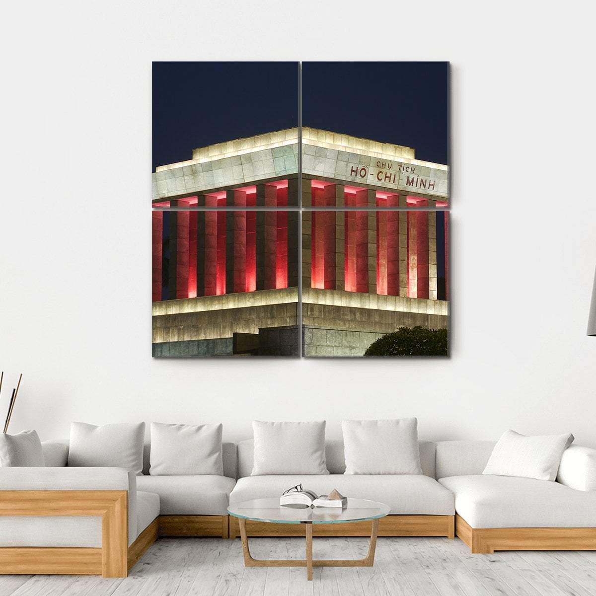 Ho Chi Minh Mausoleum Canvas Wall Art-4 Square-Gallery Wrap-17" x 17"-Tiaracle