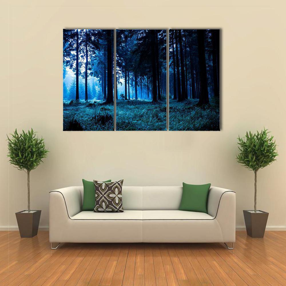 Autumn Forest In Thuringia Canvas Wall Art-3 Horizontal-Gallery Wrap-37" x 24"-Tiaracle