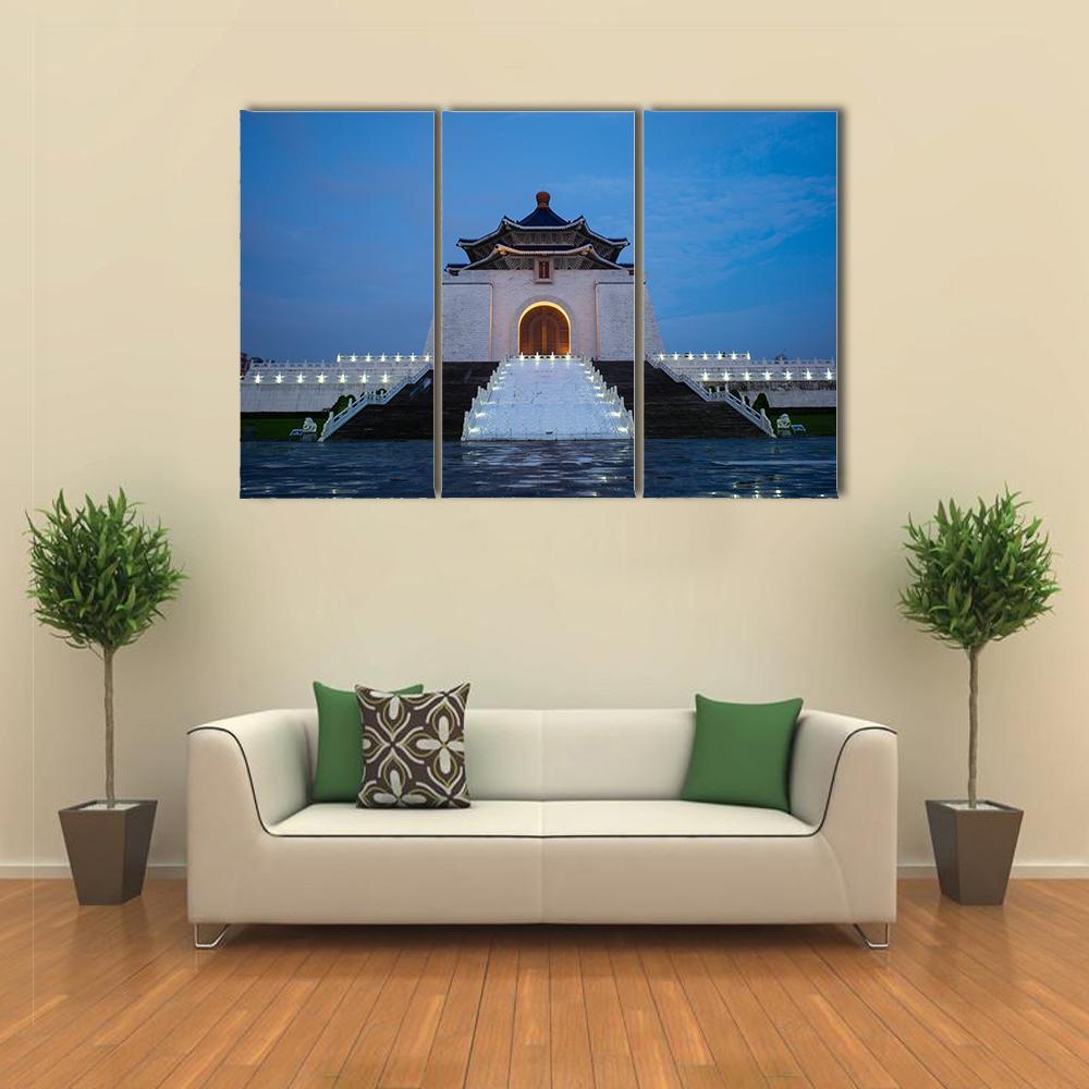 Chiang Kai-Shek Memorial Hall Taiwan Canvas Wall Art-3 Horizontal-Gallery Wrap-37" x 24"-Tiaracle
