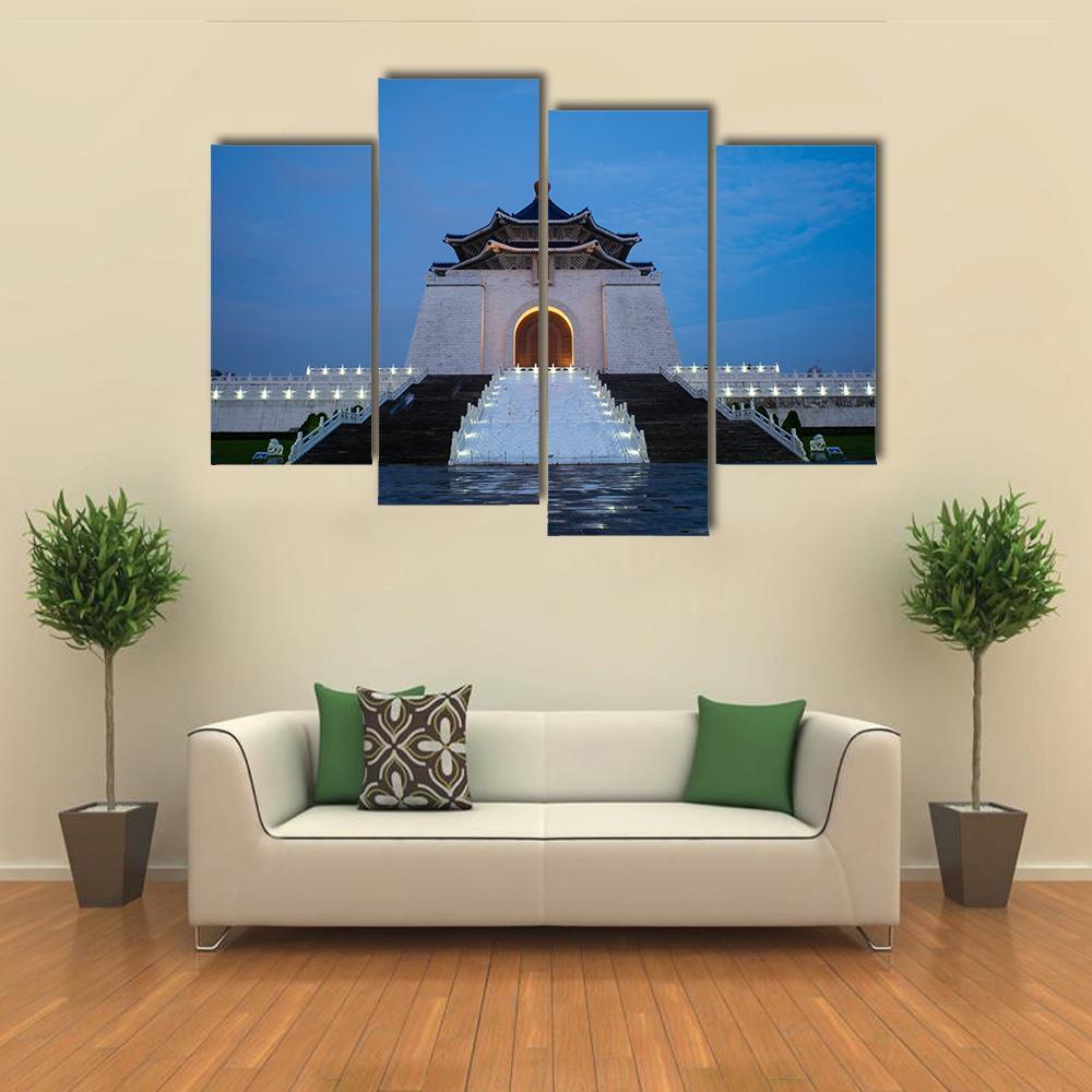 Chiang Kai-Shek Memorial Hall Taiwan Canvas Wall Art-4 Pop-Gallery Wrap-50" x 32"-Tiaracle