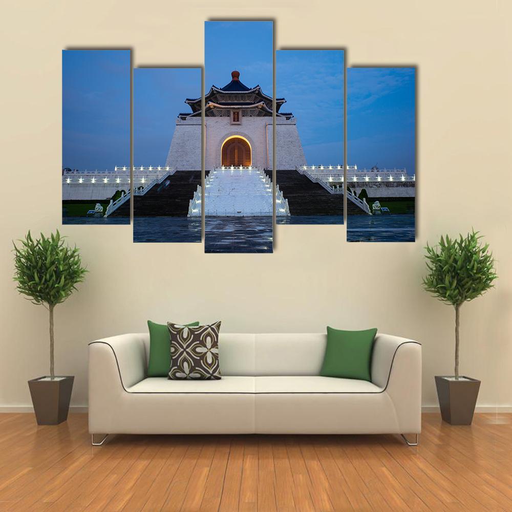 Chiang Kai-Shek Memorial Hall Taiwan Canvas Wall Art-5 Pop-Gallery Wrap-47" x 32"-Tiaracle