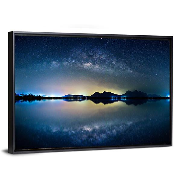 Night Sky With Stars Canvas Wall Art-3 Horizontal-Gallery Wrap-25" x 16"-Tiaracle