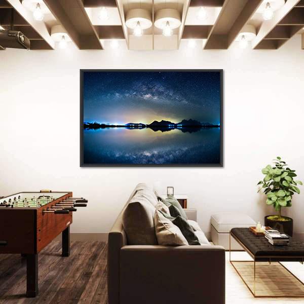 Night Sky With Stars Canvas Wall Art-3 Horizontal-Gallery Wrap-25" x 16"-Tiaracle