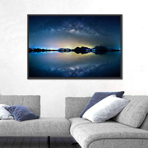 Night Sky With Stars Canvas Wall Art-3 Horizontal-Gallery Wrap-25" x 16"-Tiaracle