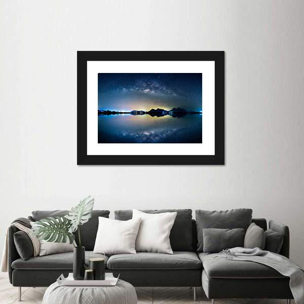Night Sky With Stars Canvas Wall Art-3 Horizontal-Gallery Wrap-25" x 16"-Tiaracle