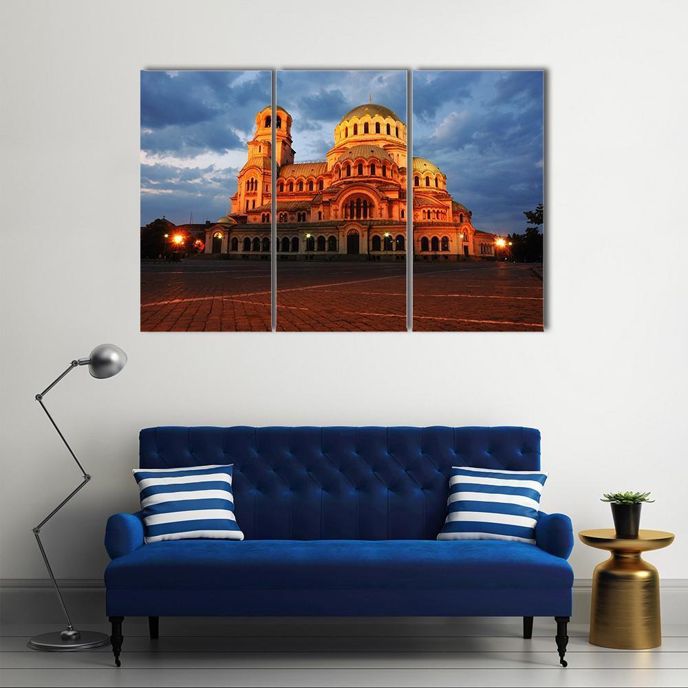 Alexander Nevsky Cathedral Canvas Wall Art-3 Horizontal-Gallery Wrap-37" x 24"-Tiaracle