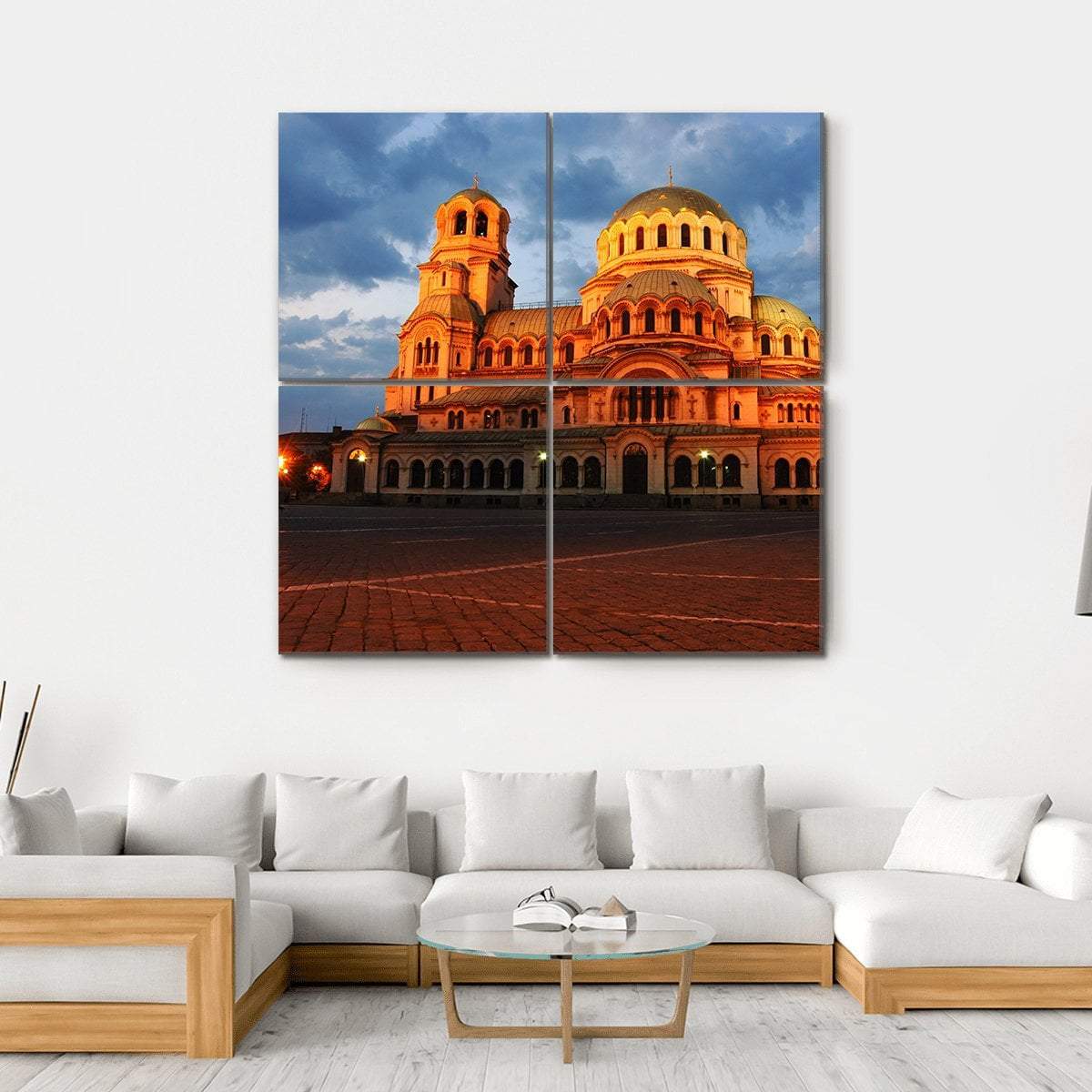 Alexander Nevsky Cathedral Canvas Wall Art-4 Square-Gallery Wrap-17" x 17"-Tiaracle