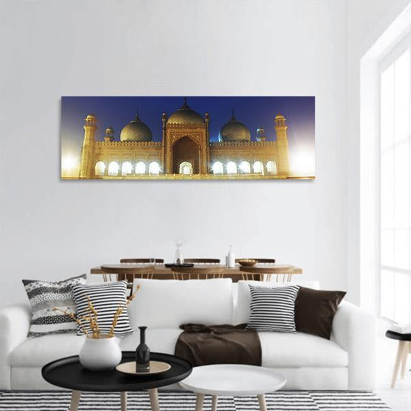 Badshahi Mosque Lahore Panoramic Canvas Wall Art-1 Piece-36" x 12"-Tiaracle