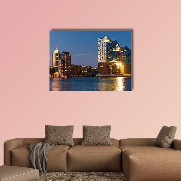 Elbe Philharmonic Hall Canvas Wall Art-1 Piece-Gallery Wrap-48" x 32"-Tiaracle