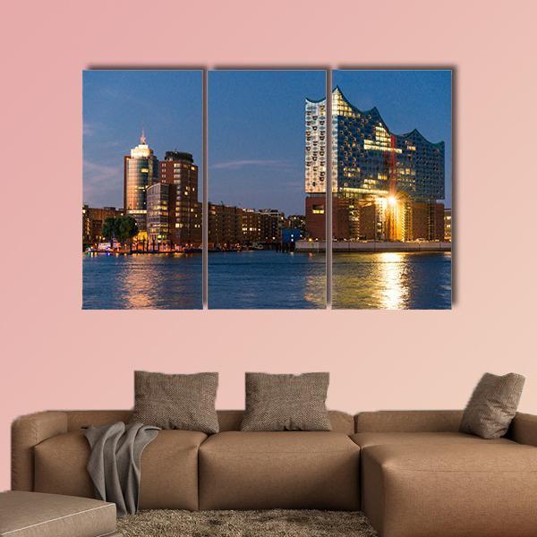 Elbe Philharmonic Hall Canvas Wall Art-3 Horizontal-Gallery Wrap-25" x 16"-Tiaracle