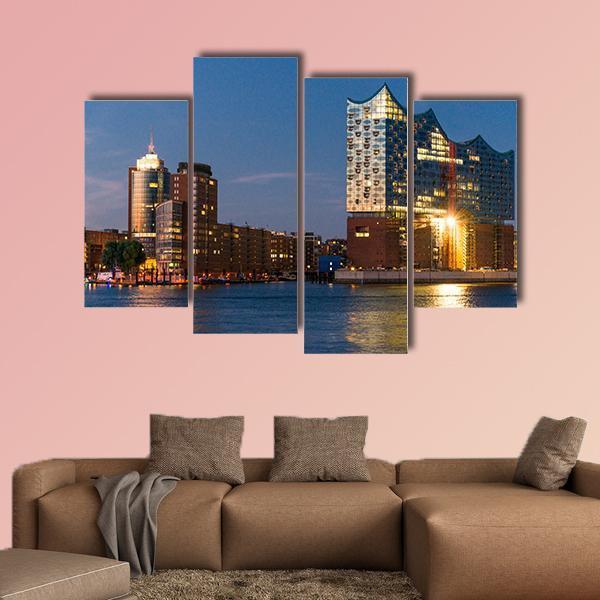 Elbe Philharmonic Hall Canvas Wall Art-4 Pop-Gallery Wrap-50" x 32"-Tiaracle