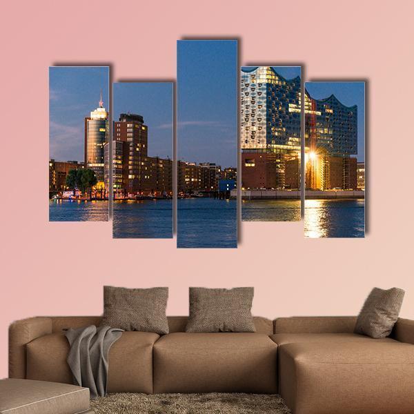 Elbe Philharmonic Hall Canvas Wall Art-5 Pop-Gallery Wrap-47" x 32"-Tiaracle