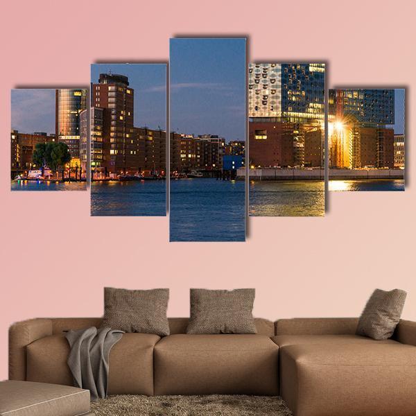 Elbe Philharmonic Hall Canvas Wall Art-5 Star-Gallery Wrap-62" x 32"-Tiaracle