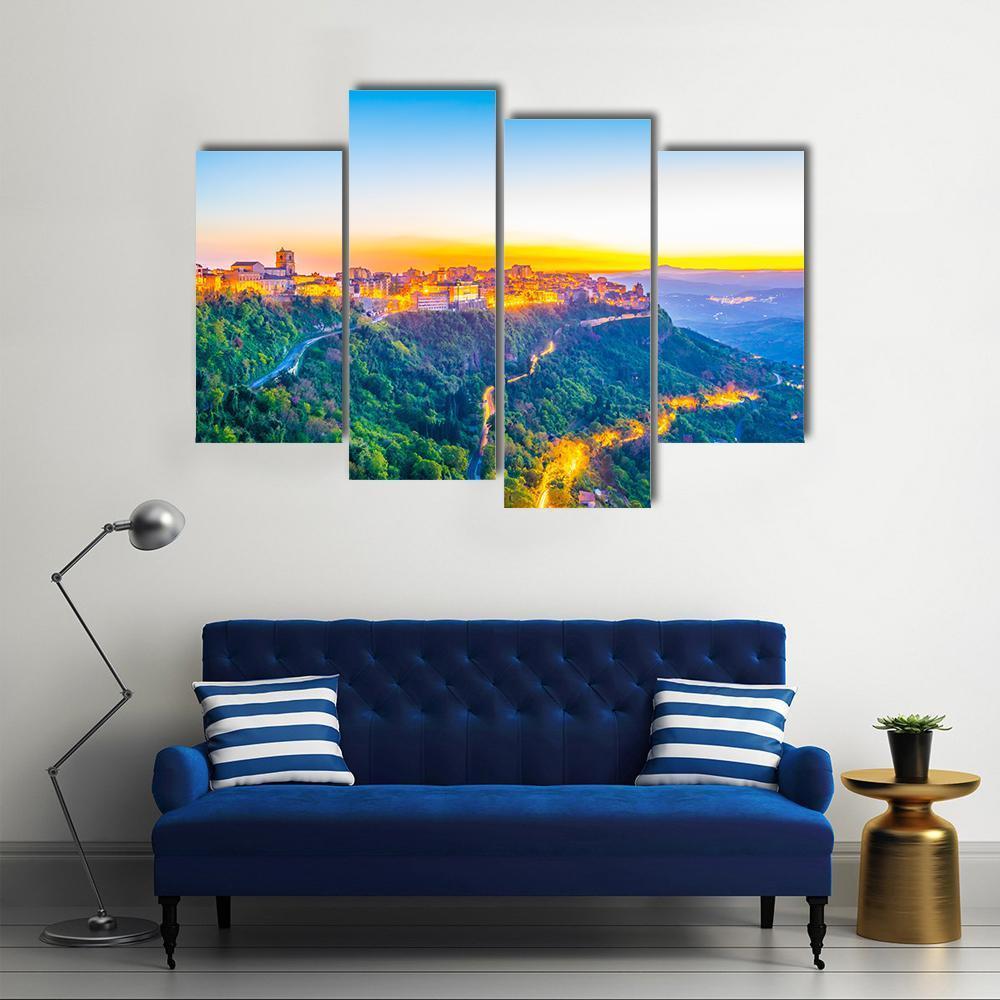 Enna Town In Sicily Canvas Wall Art-4 Pop-Gallery Wrap-50" x 32"-Tiaracle