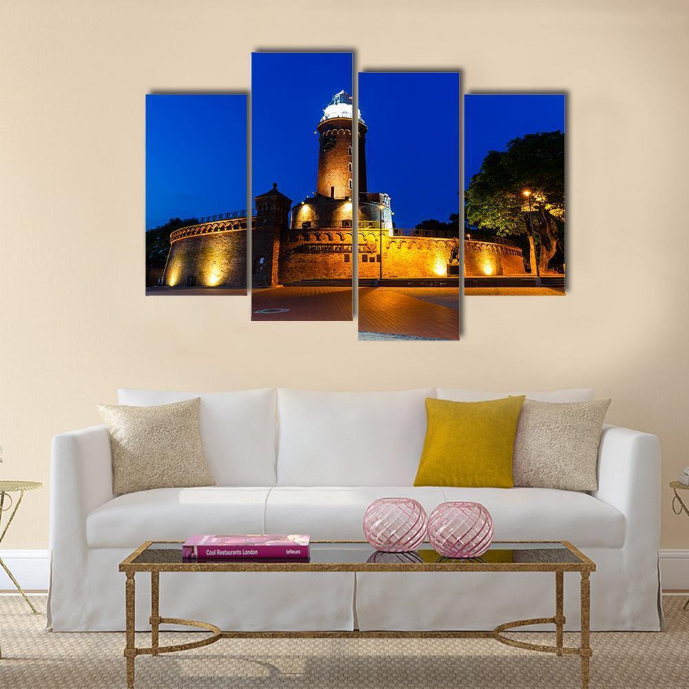 Lighthouse In Kolobrzeg Canvas Wall Art-4 Pop-Gallery Wrap-50" x 32"-Tiaracle