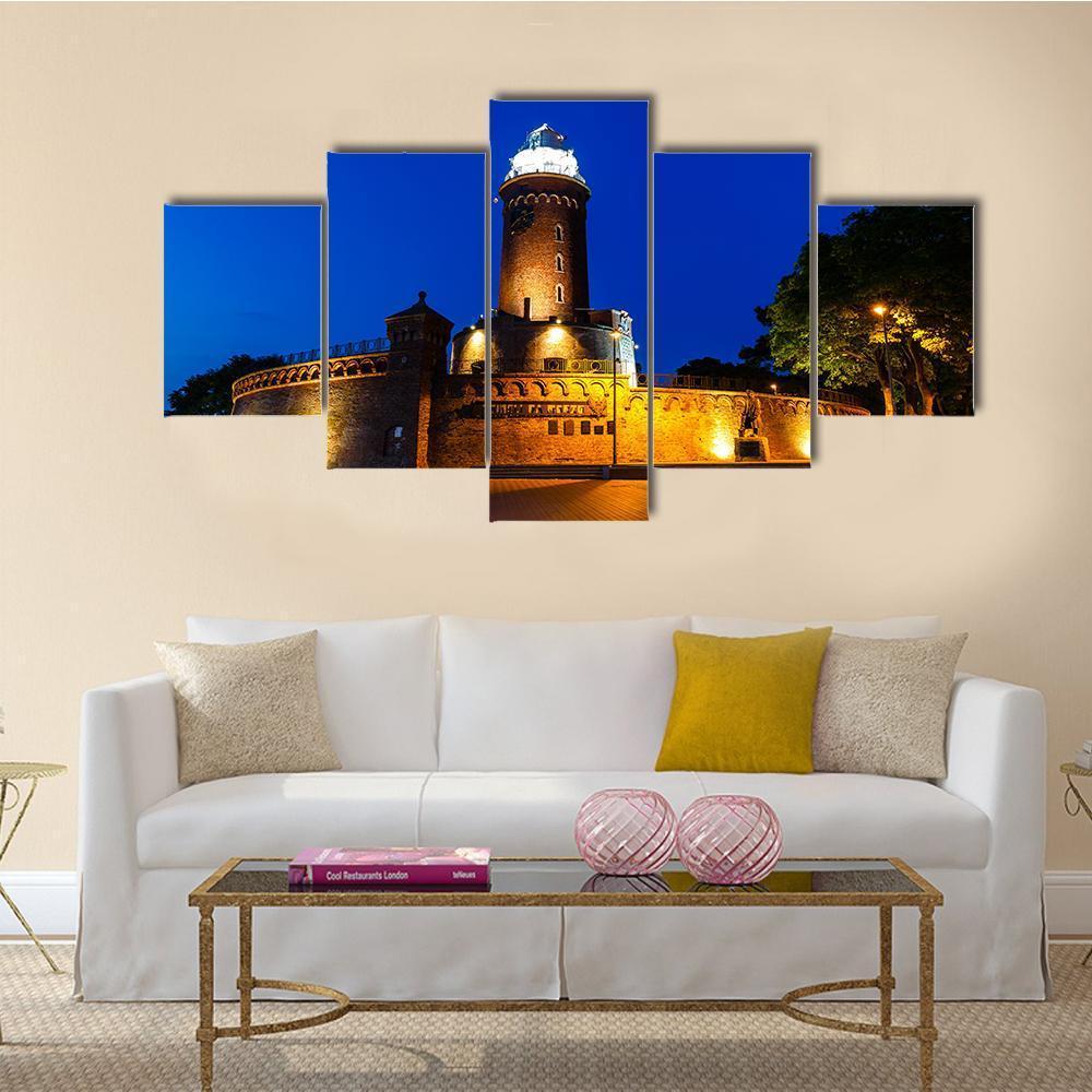 Lighthouse In Kolobrzeg Canvas Wall Art-5 Star-Gallery Wrap-62" x 32"-Tiaracle