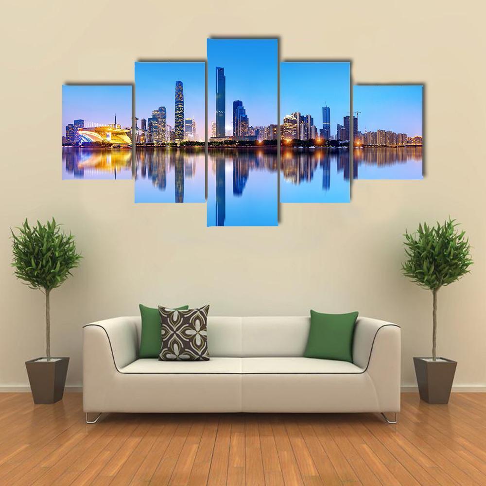 Pearl River Guangzhou Canvas Wall Art-5 Pop-Gallery Wrap-47" x 32"-Tiaracle