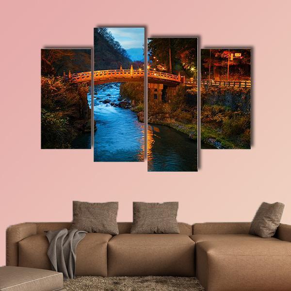 Sacred Bridge Japan Canvas Wall Art-4 Pop-Gallery Wrap-50" x 32"-Tiaracle