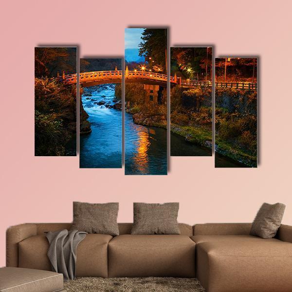Sacred Bridge Japan Canvas Wall Art-5 Pop-Gallery Wrap-47" x 32"-Tiaracle