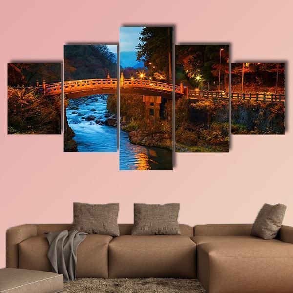 Sacred Bridge Japan Canvas Wall Art-5 Star-Gallery Wrap-62" x 32"-Tiaracle
