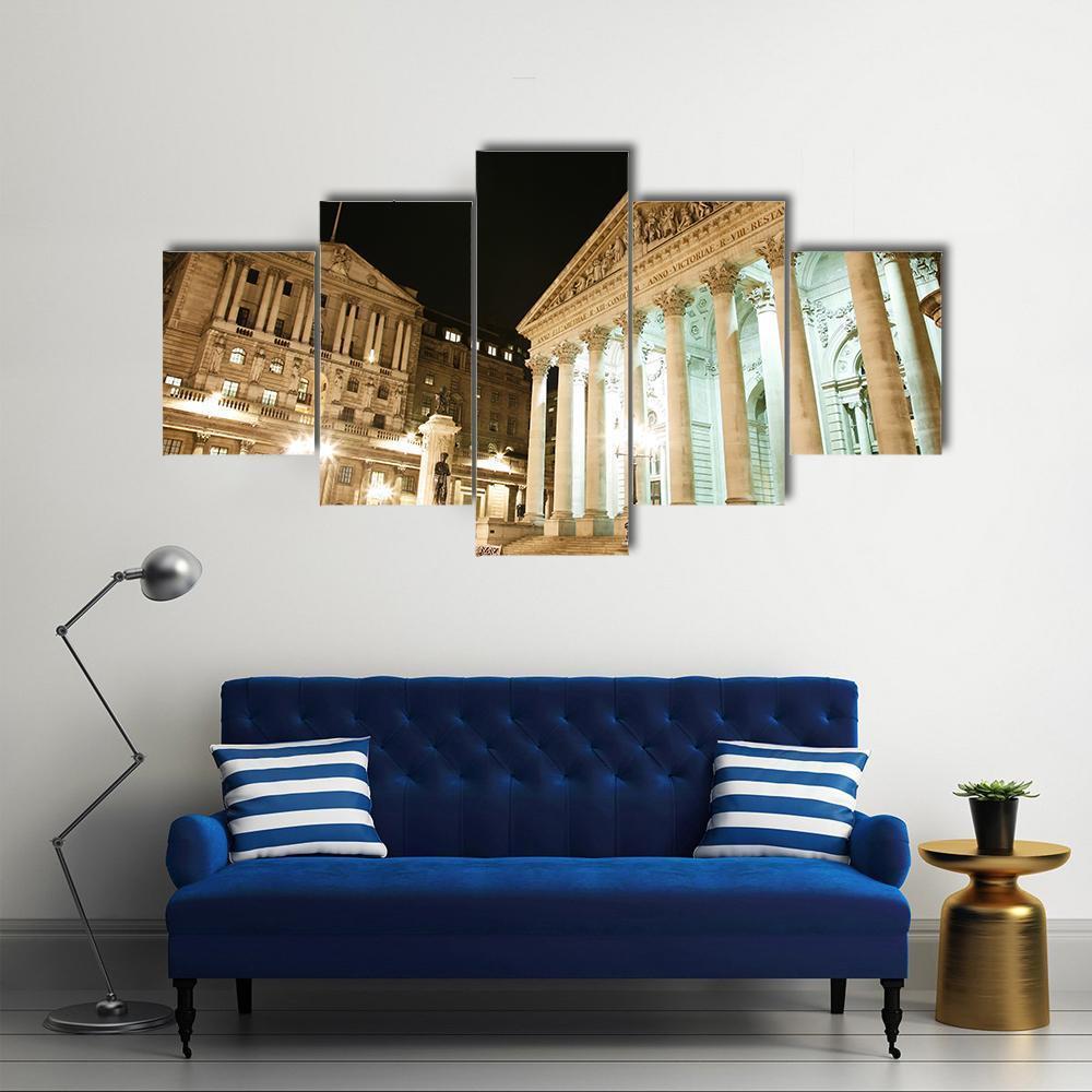 Royal Stock Exchange UK Canvas Wall Art-5 Star-Gallery Wrap-62" x 32"-Tiaracle