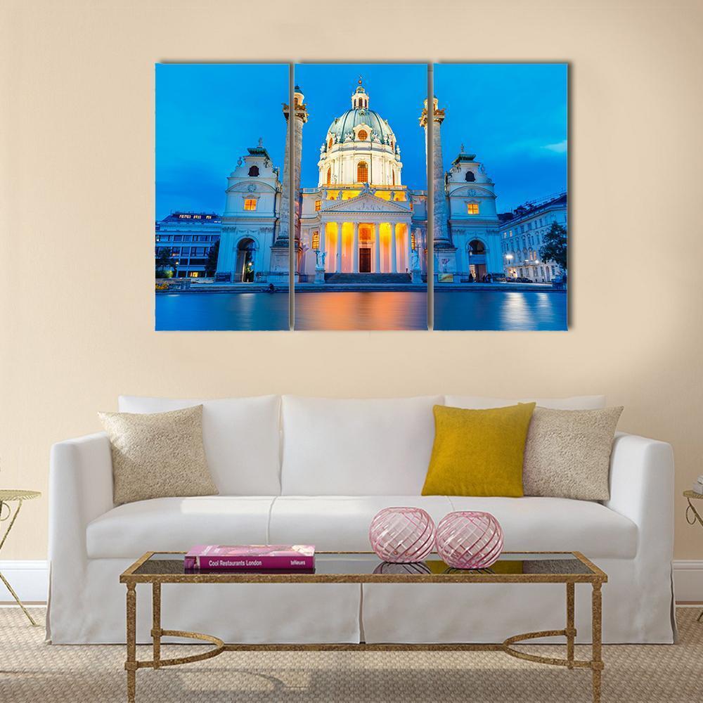 St Charles Church Canvas Wall Art-3 Horizontal-Gallery Wrap-37" x 24"-Tiaracle