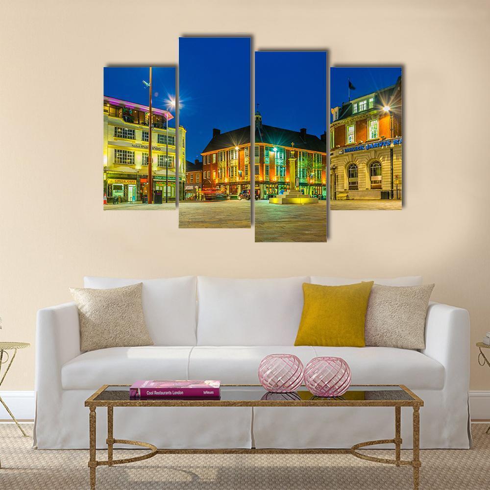 St Nicholas Square In Leicester Canvas Wall Art-4 Pop-Gallery Wrap-50" x 32"-Tiaracle