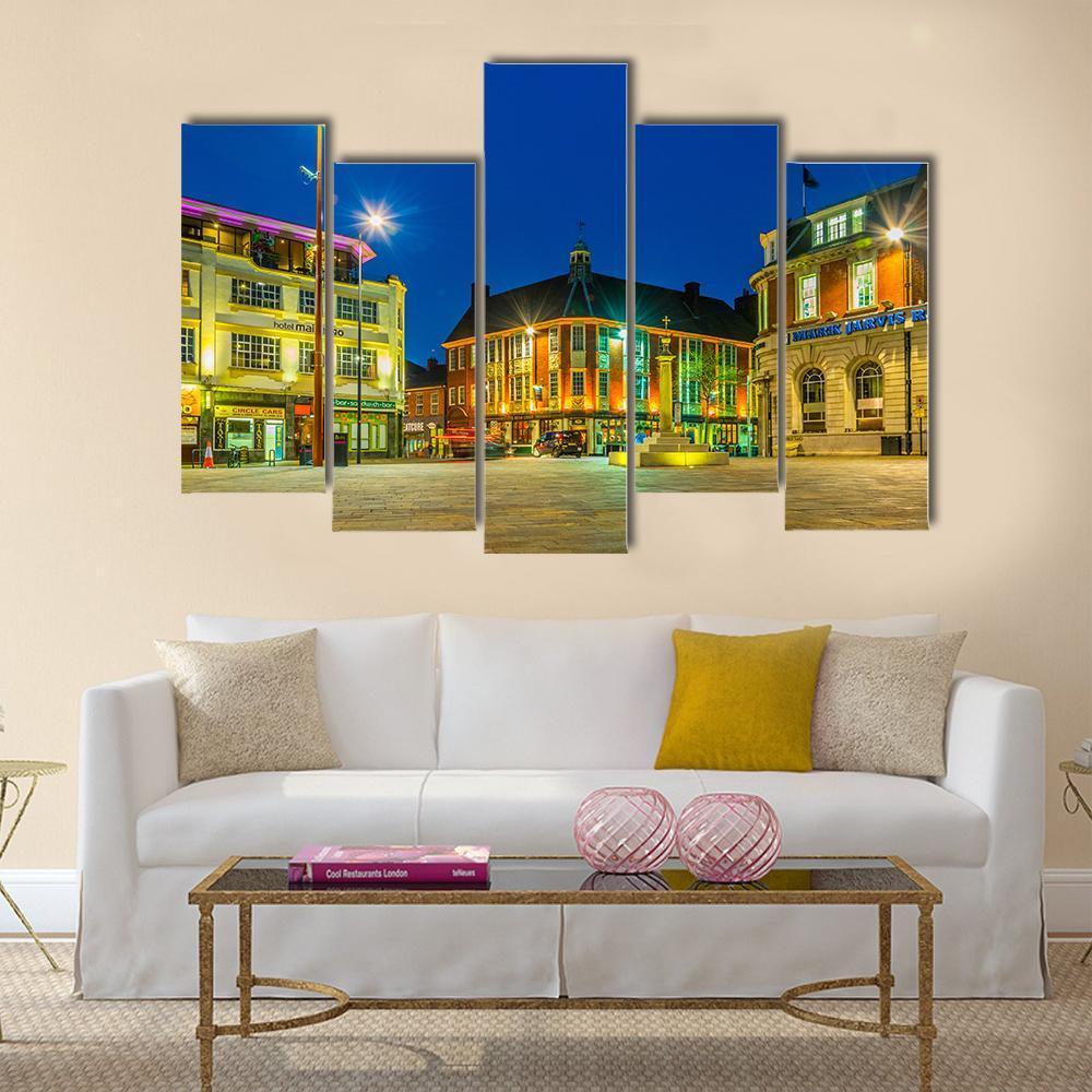 St Nicholas Square In Leicester Canvas Wall Art-5 Pop-Gallery Wrap-47" x 32"-Tiaracle