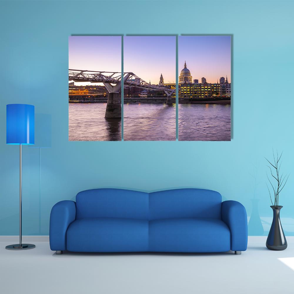 St Paul Cathedral UK Canvas Wall Art-3 Horizontal-Gallery Wrap-37" x 24"-Tiaracle