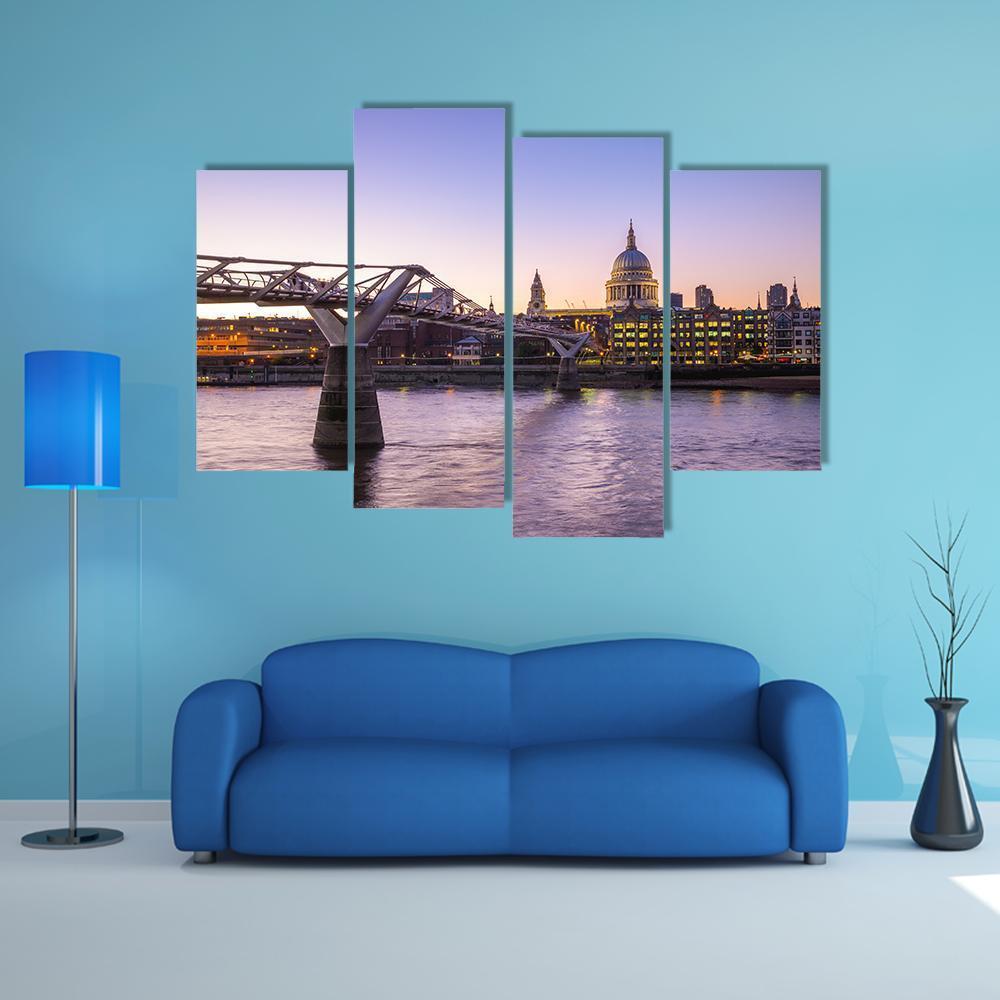 St Paul Cathedral UK Canvas Wall Art-4 Pop-Gallery Wrap-50" x 32"-Tiaracle