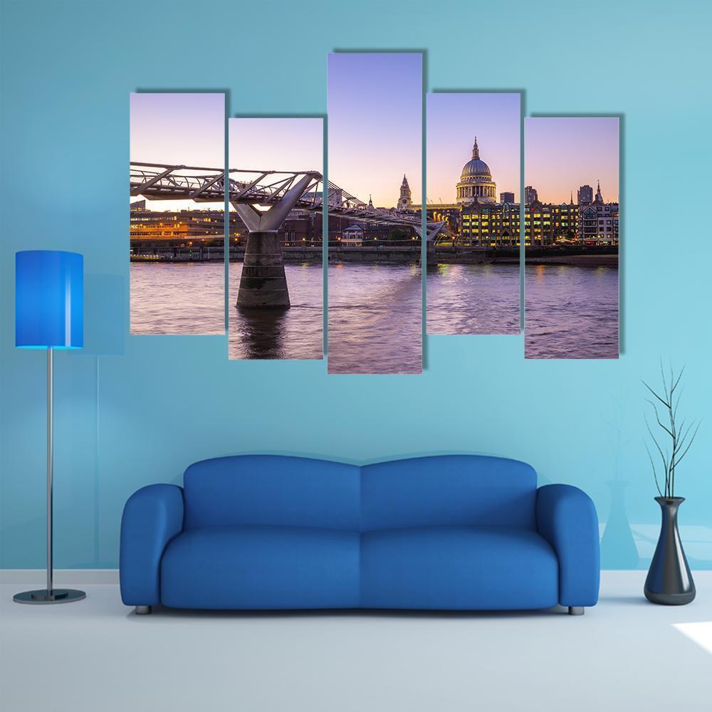 St Paul Cathedral UK Canvas Wall Art-5 Pop-Gallery Wrap-47" x 32"-Tiaracle