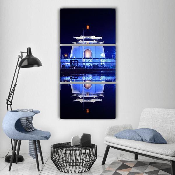 Night View Of Chiang Kai Shek Memorial Vertical Canvas Wall Art-3 Vertical-Gallery Wrap-12" x 25"-Tiaracle