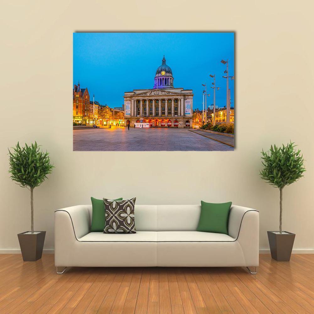 Town Hall In Nottingham Canvas Wall Art-1 Piece-Gallery Wrap-48" x 32"-Tiaracle