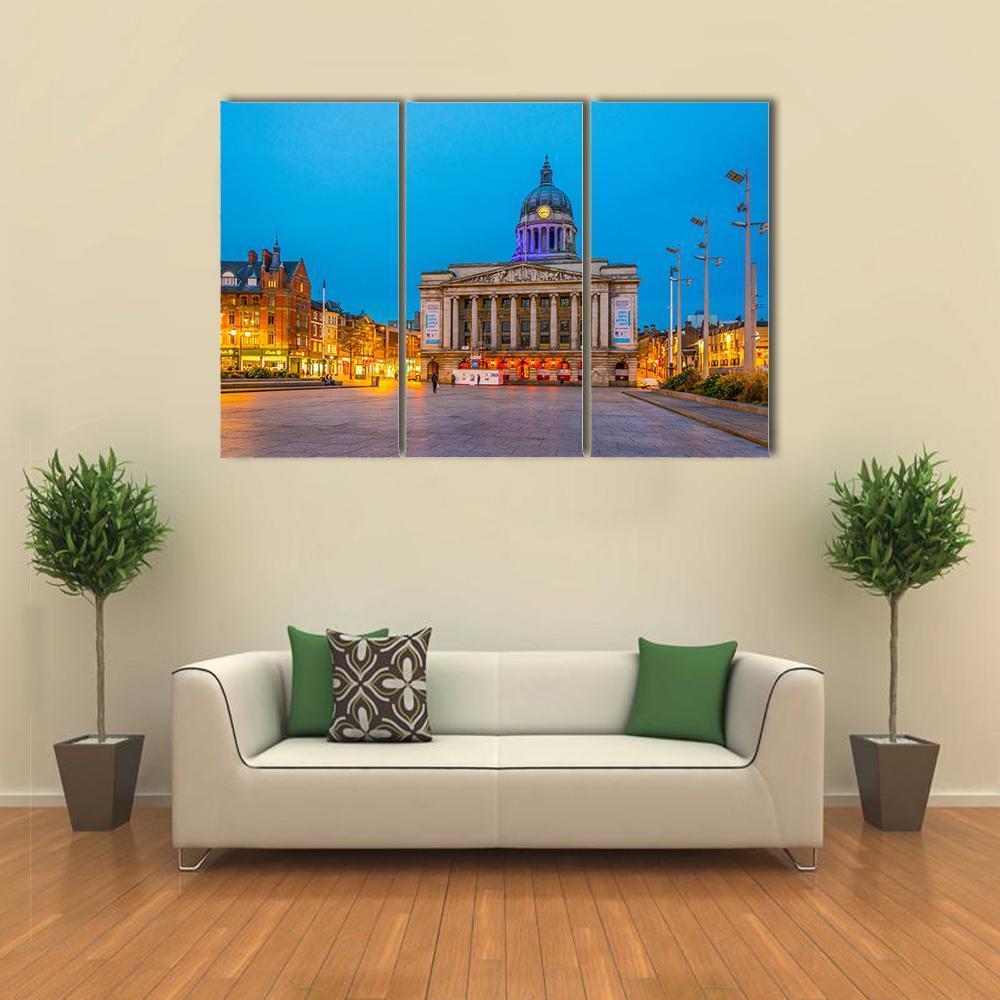 Town Hall In Nottingham Canvas Wall Art-3 Horizontal-Gallery Wrap-37" x 24"-Tiaracle