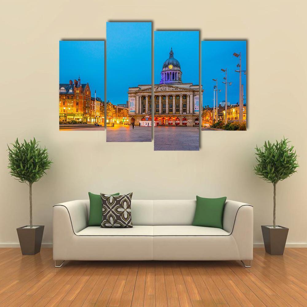 Town Hall In Nottingham Canvas Wall Art-4 Pop-Gallery Wrap-50" x 32"-Tiaracle