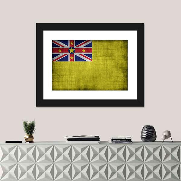 Niue Flag Canvas Wall Art-1 Piece-Framed Print-20" x 16"-Tiaracle
