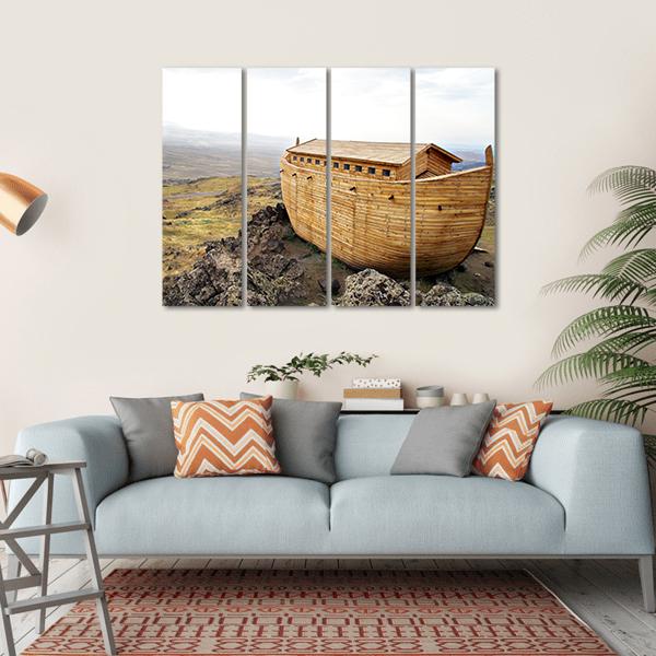 Noah's Ark Model Canvas Wall Art-4 Horizontal-Gallery Wrap-34" x 24"-Tiaracle